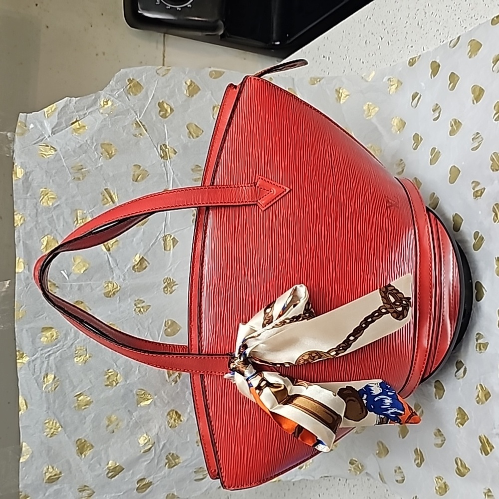 Authentic Louis Vuitton Red Epi Saint Jacques Handbag - Picture 4 of 15